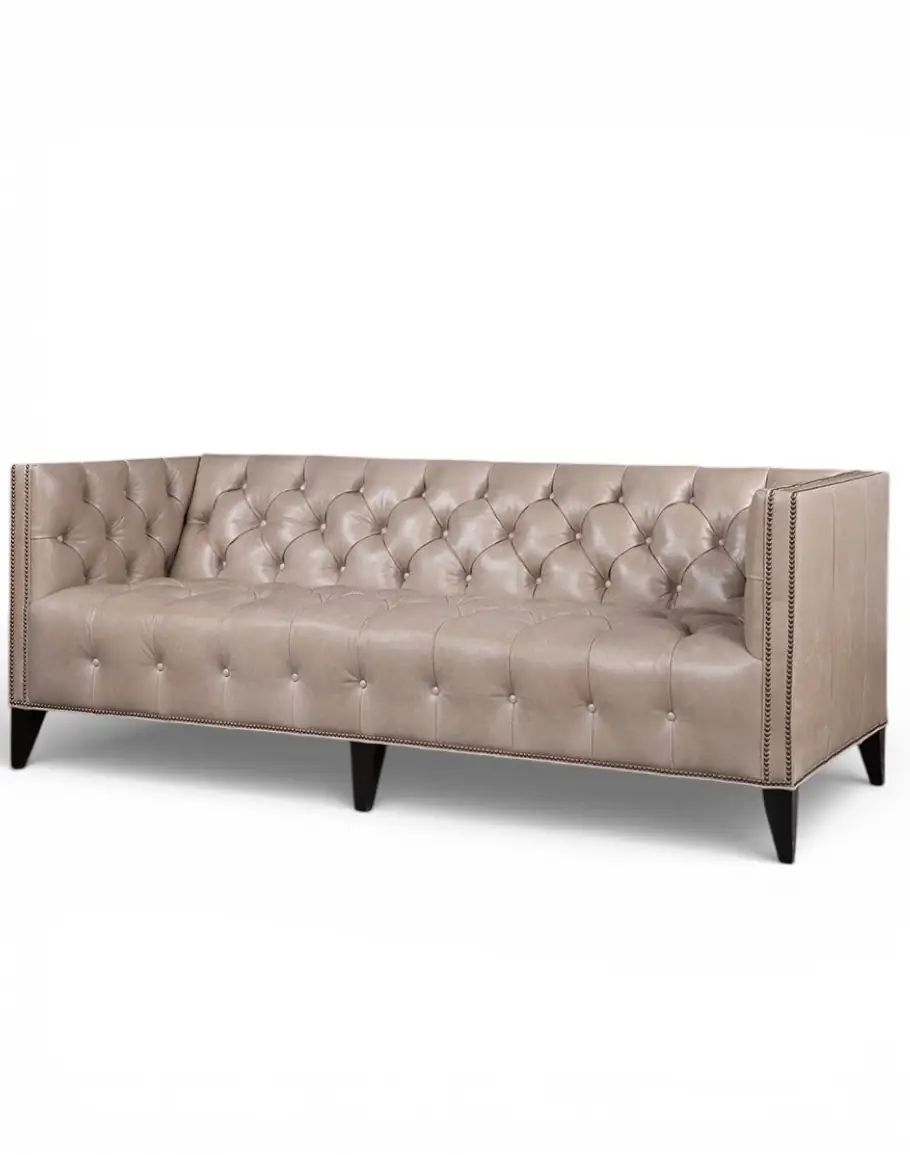 Kingston Ivory Chesterfield Leather Sofa